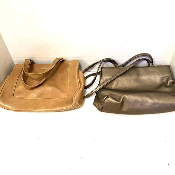 Set Of Vintage Evan Picone Purse And Unbranded Small Bronze Shoulder Bag - Picture 1 of 6